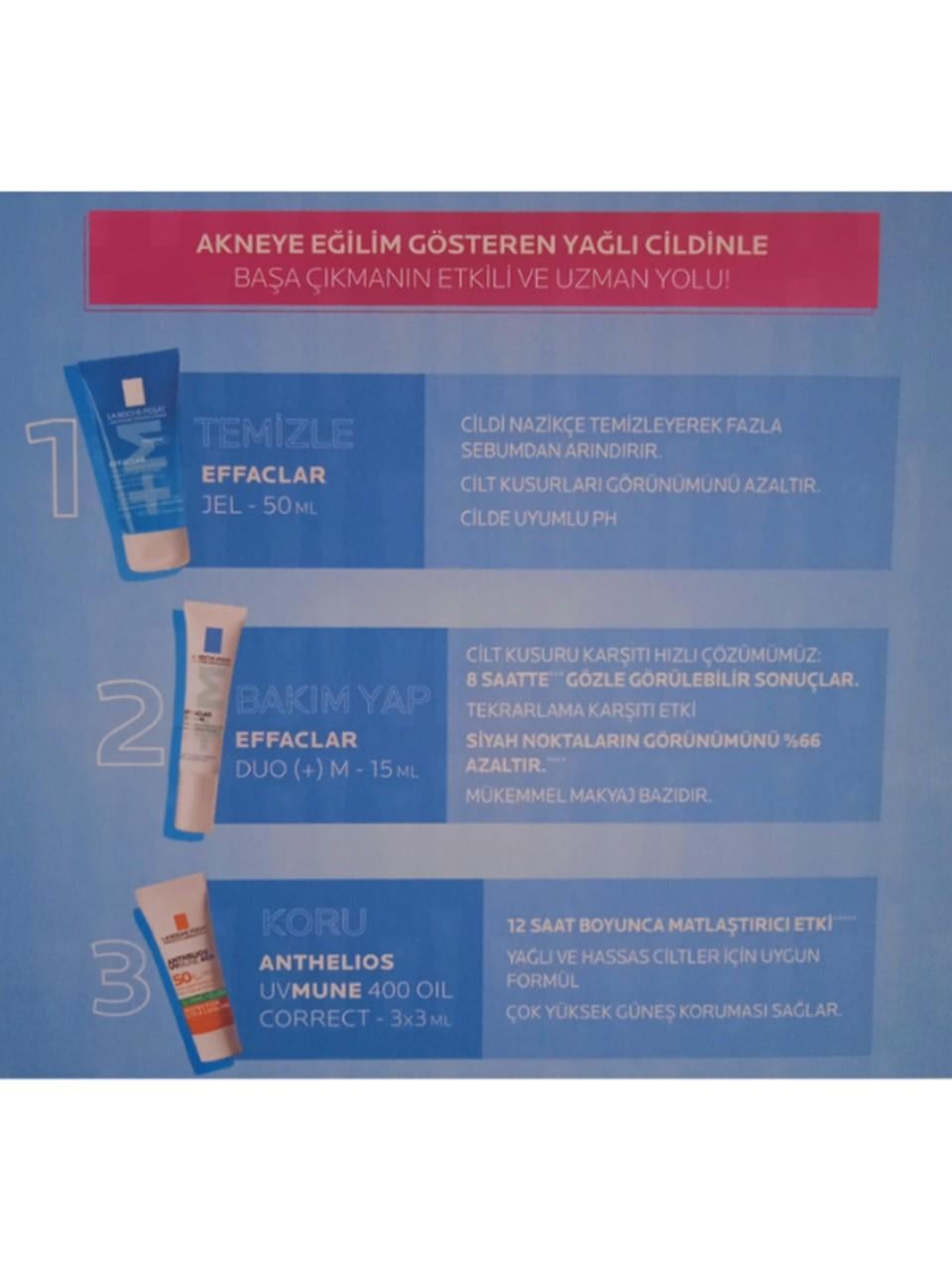 LA ROCHE POSAY EFFACLAR TANIŞMA KİTİ EFFACLER JEL 50ML+DUO+ M 15ML+ANTHELIOS UVMUNE 400
