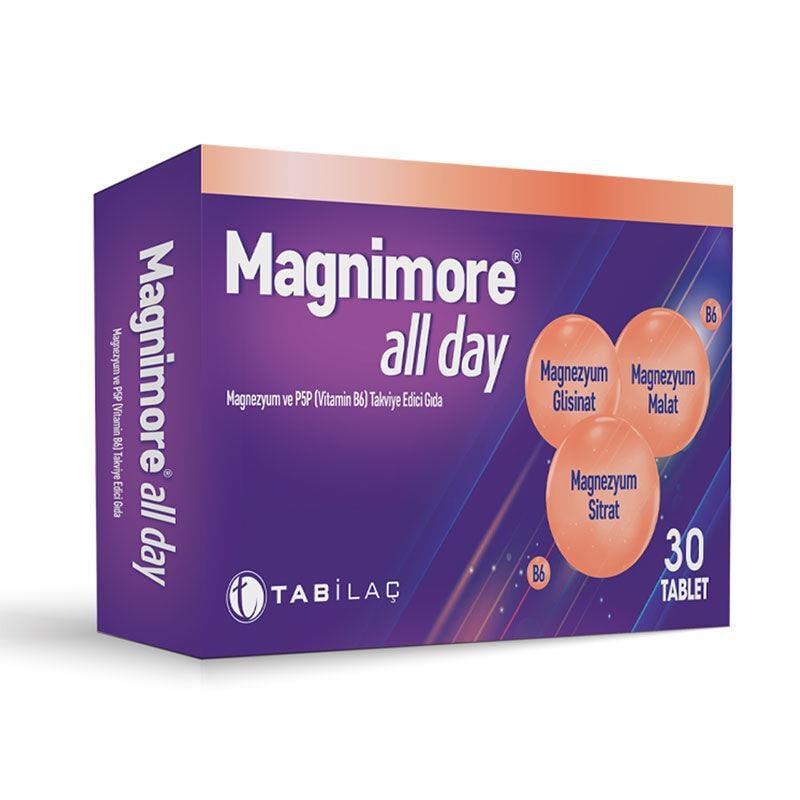 MAGNIMORE ALL DAY 30 TABLET MAGNEZYUM P5P VİTAMİN B6