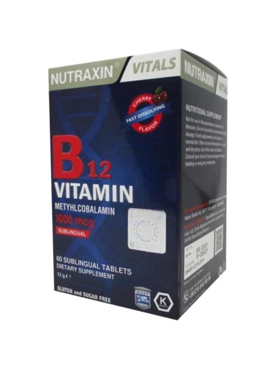NUTRAXIN B12 VİTAMİN 1000MCG 60 DİLALTI TABLET