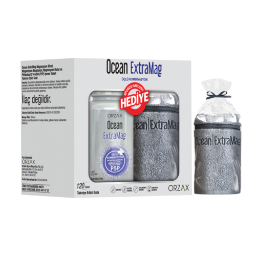OCEAN EXTRAMAG ÜÇLÜ KOMBİNASYON P5P 120 TABLET+SPORCU HAVLUSU HEDİYE