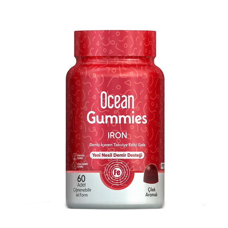 OCEAN GUMMIES IRON 60 ADET ÇİĞNENEBİLİR JEL FORM