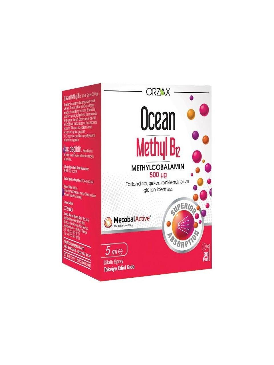 OCEAN METHYL B12 500MCG 5ML DİLALTI SPREY