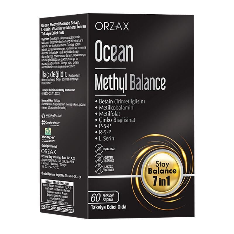 OCEAN METHYL BALANCE 60 KAPSÜL BETAİN KOLİN L-SERİN VİTAMİN VE MİNERAL