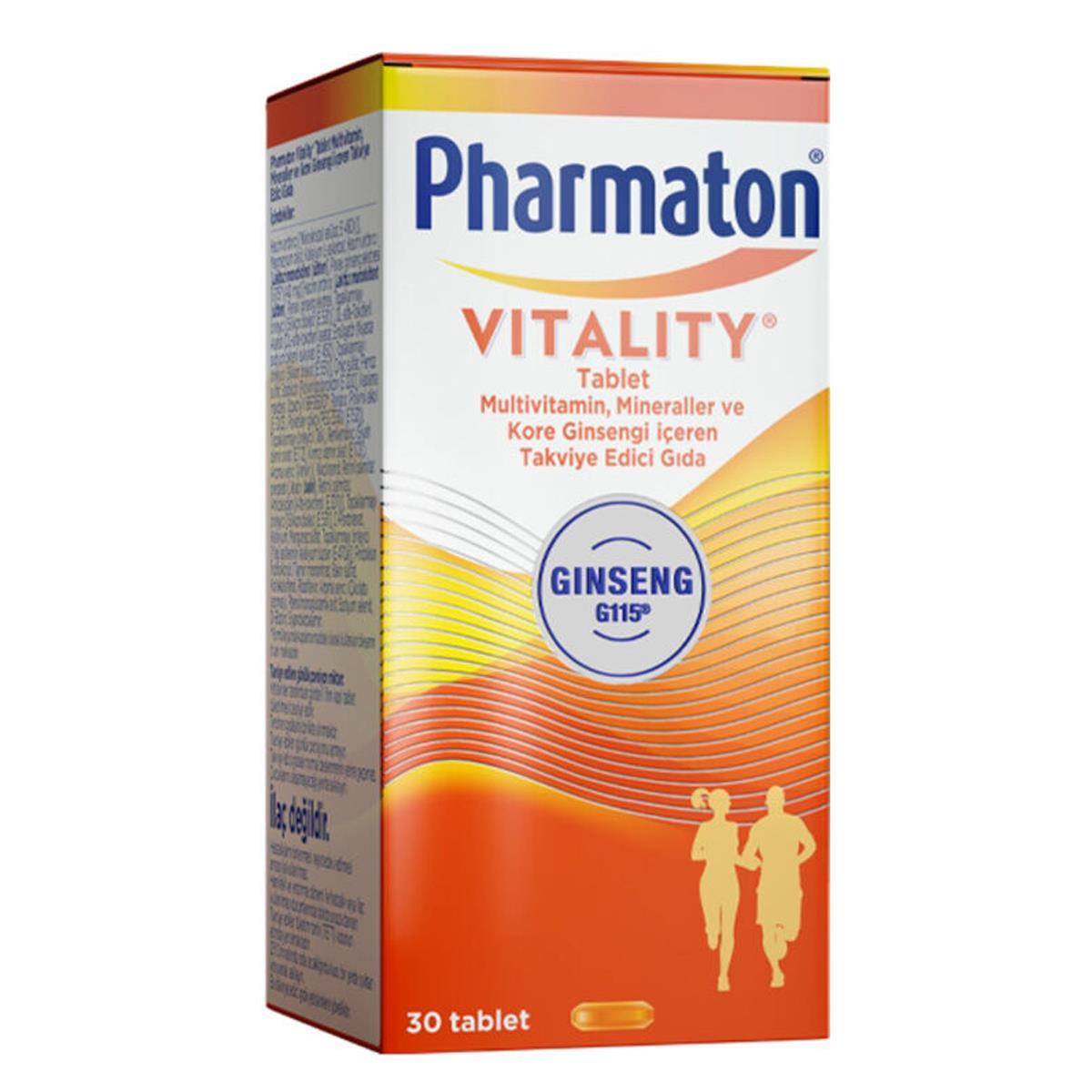 PHARMATON VITALITY 30 TABLET MULTİVİTAMİN MİNERALLER GINSENG G115