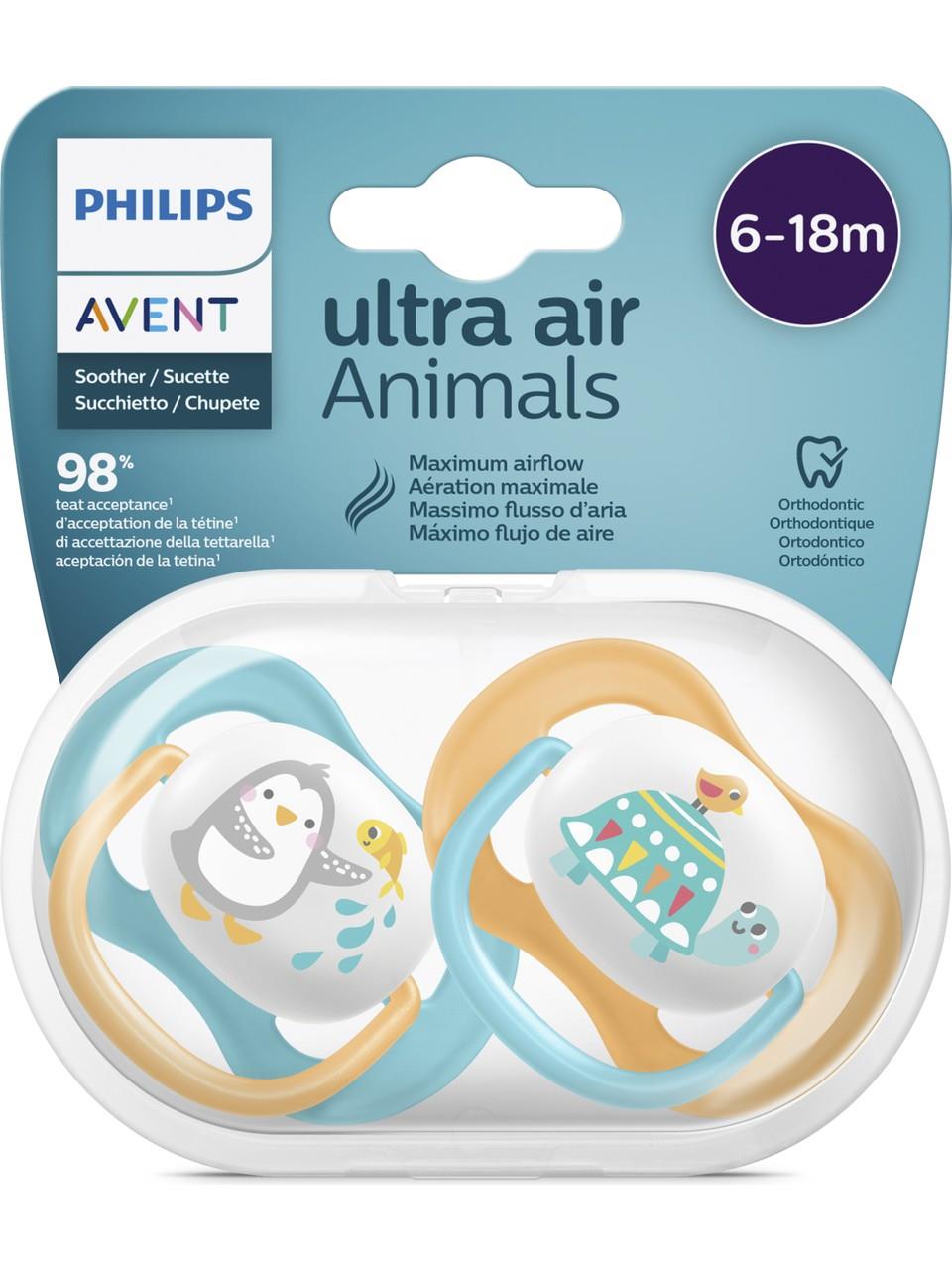 PHILIPS AVENT ULTRA AIR ANIMALS 6-18 AY EMZİK 2 ADET ERKEK
