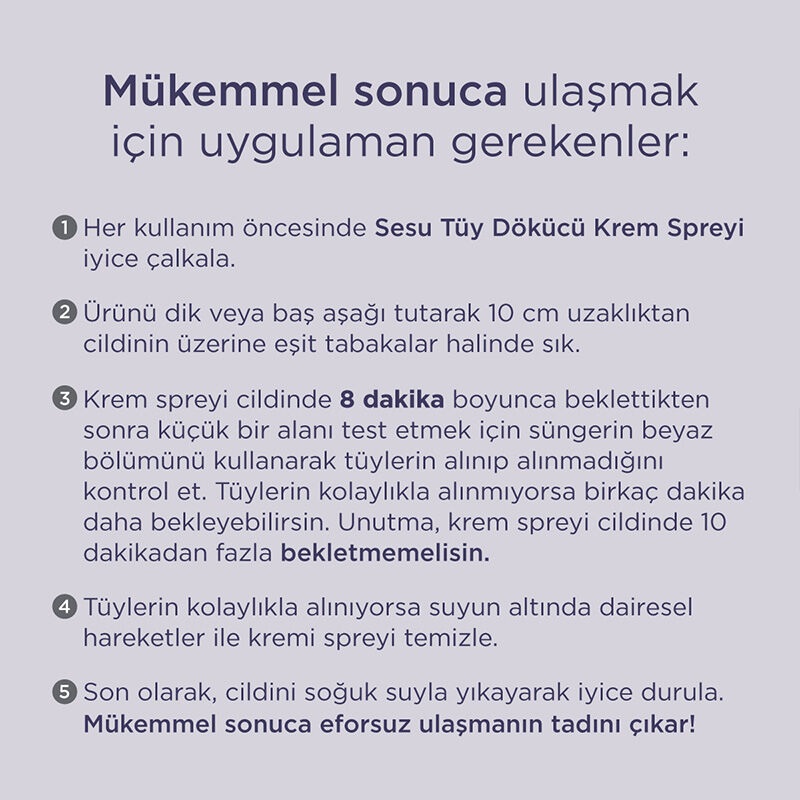 Sesu Men Tüy Dökücü Krem Sprey 150 ml