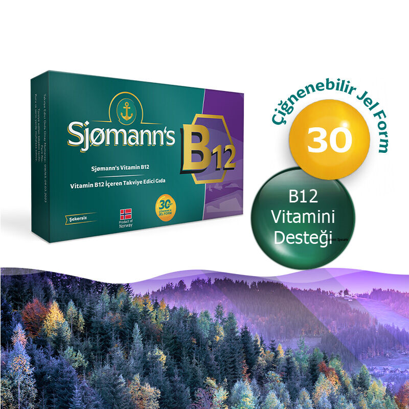 Sjomann’s Vitamin B12 İçeren Takviye Edici Gıda 30 Adet Çiğnenebilir Jel Form