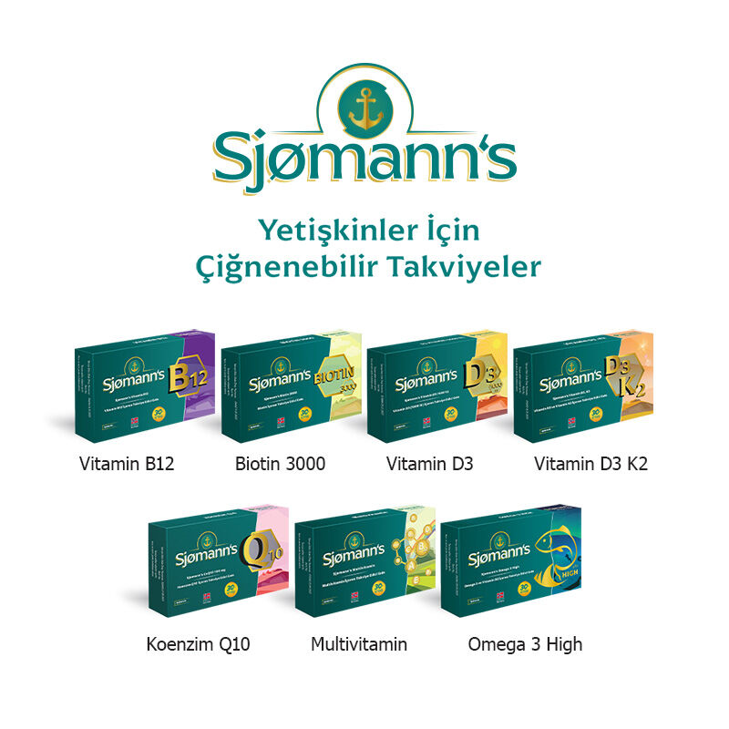 Sjomann’s Vitamin B12 İçeren Takviye Edici Gıda 30 Adet Çiğnenebilir Jel Form