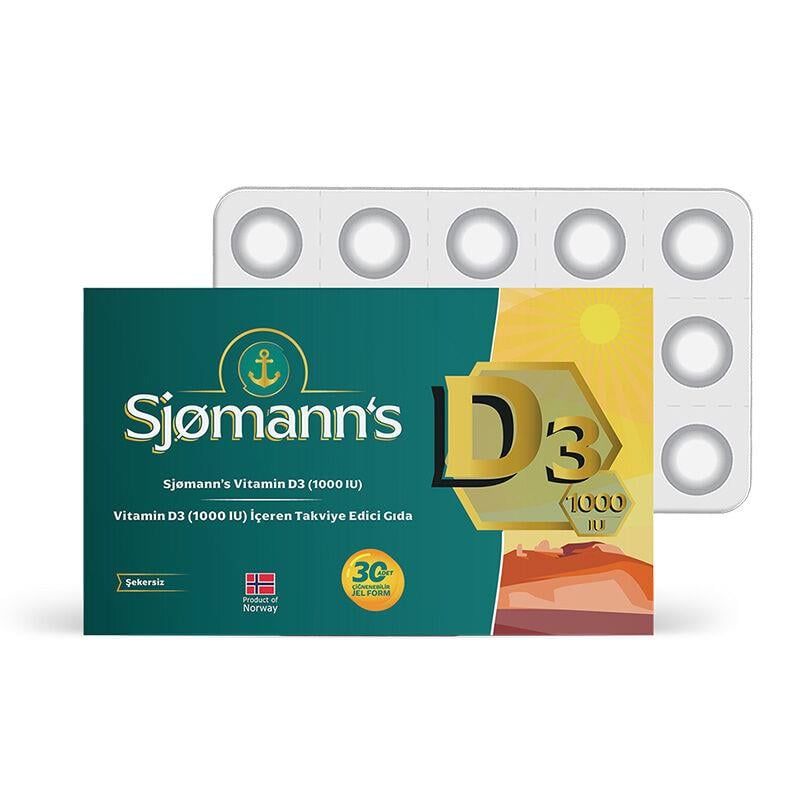 SJOMANNS VİTAMİN D3 1000IU 30 ADET ÇİĞNENEBİLİR JEL FORM