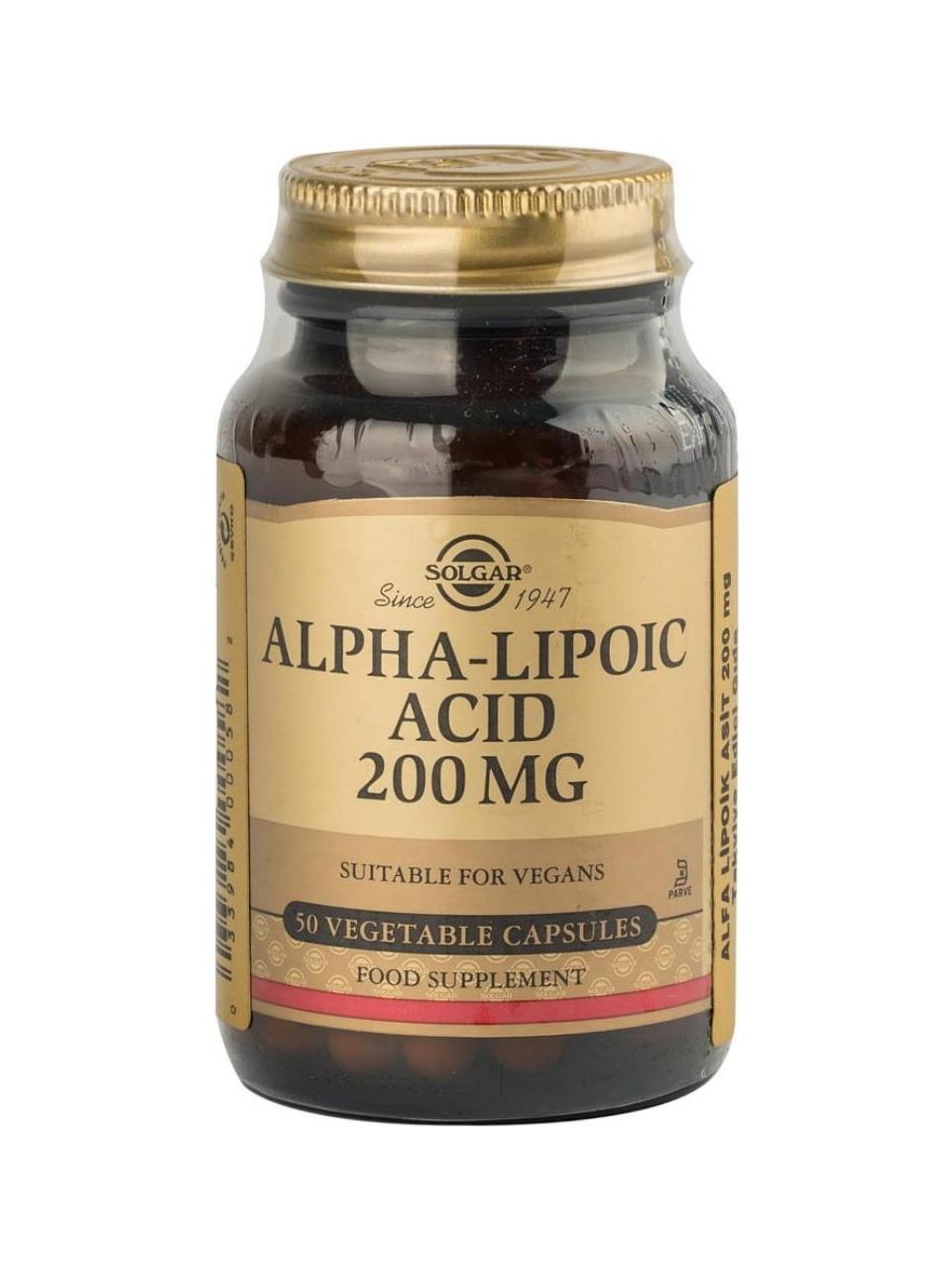 SOLGAR ALPHA LIPOIC ACID 200MG 50 KAPSÜL