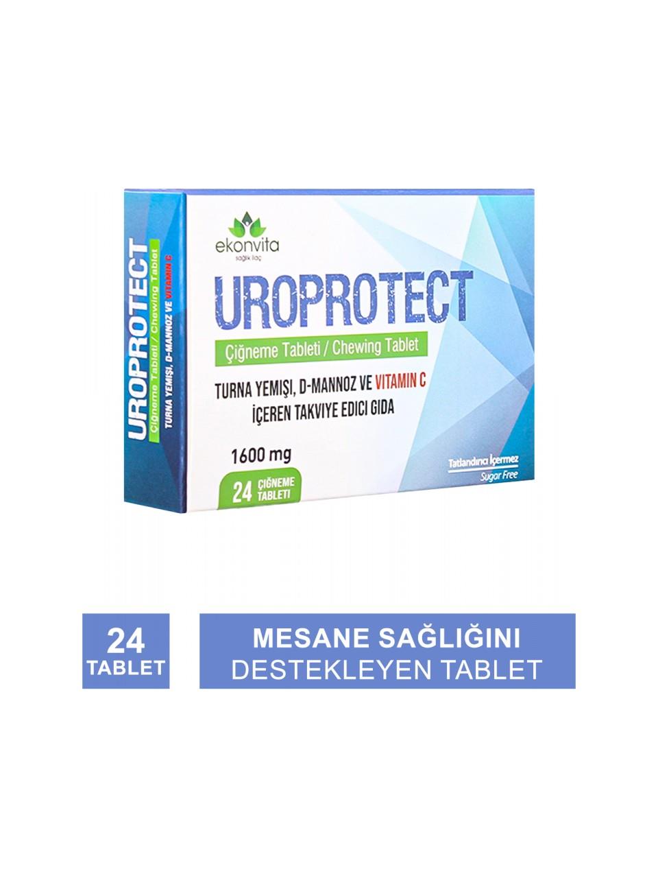UROPROTECH 24 ÇİĞNEME TABLETİ TURNA YEMİŞİ D-MANNOZ VİTAMİN C