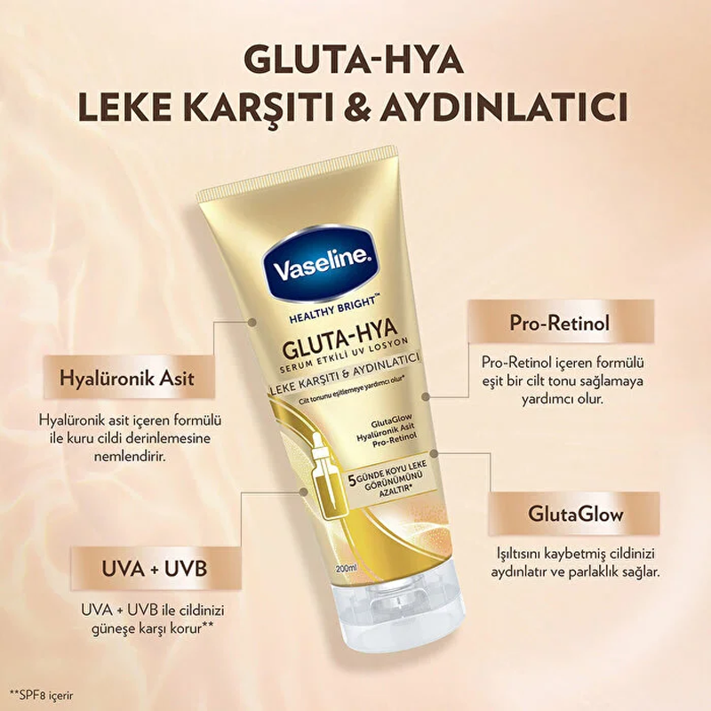 Vaseline Gluta-Hya Serum Etkili UV Losyon Leke Karşıtı ve Aydınlatıcı 200 ml