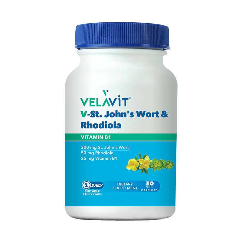 Velavit V-St.Johns Wort Rhodiola Takviye Edici Gıda 30 Kapsül