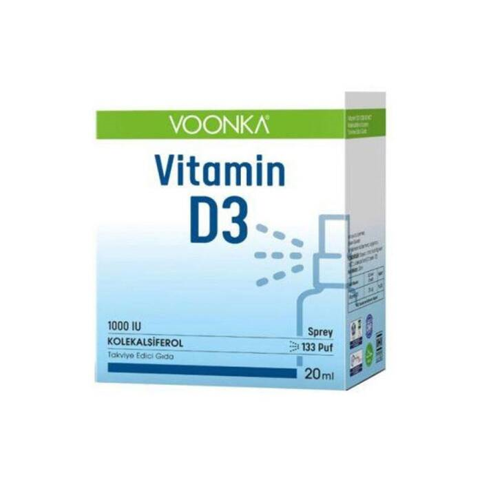 Voonka Vitamin D3 1000 IU Takviye Edici Gıda Sprey 20 ml