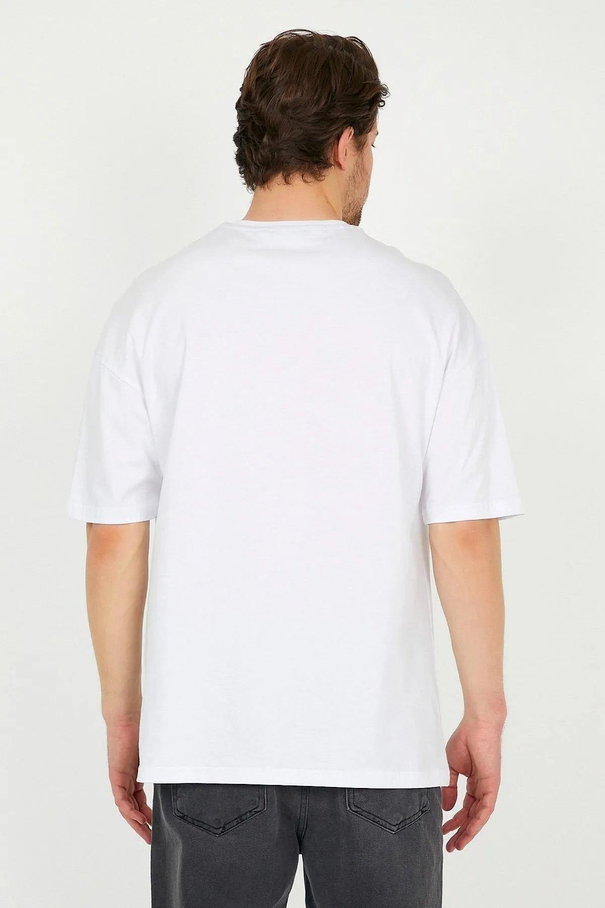Erkek Baskılı Oversize T-shirt