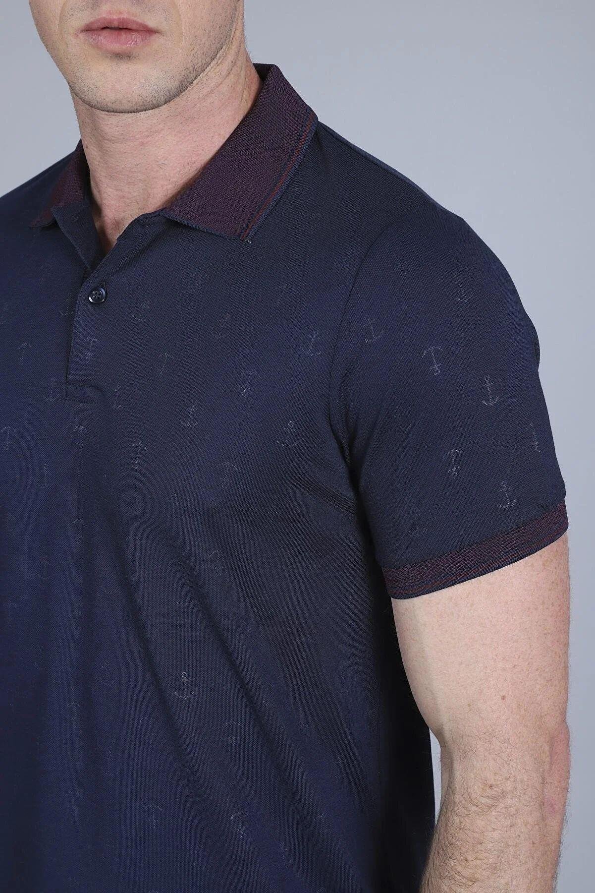 Erkek Baskılı Polo Yaka T-shirt