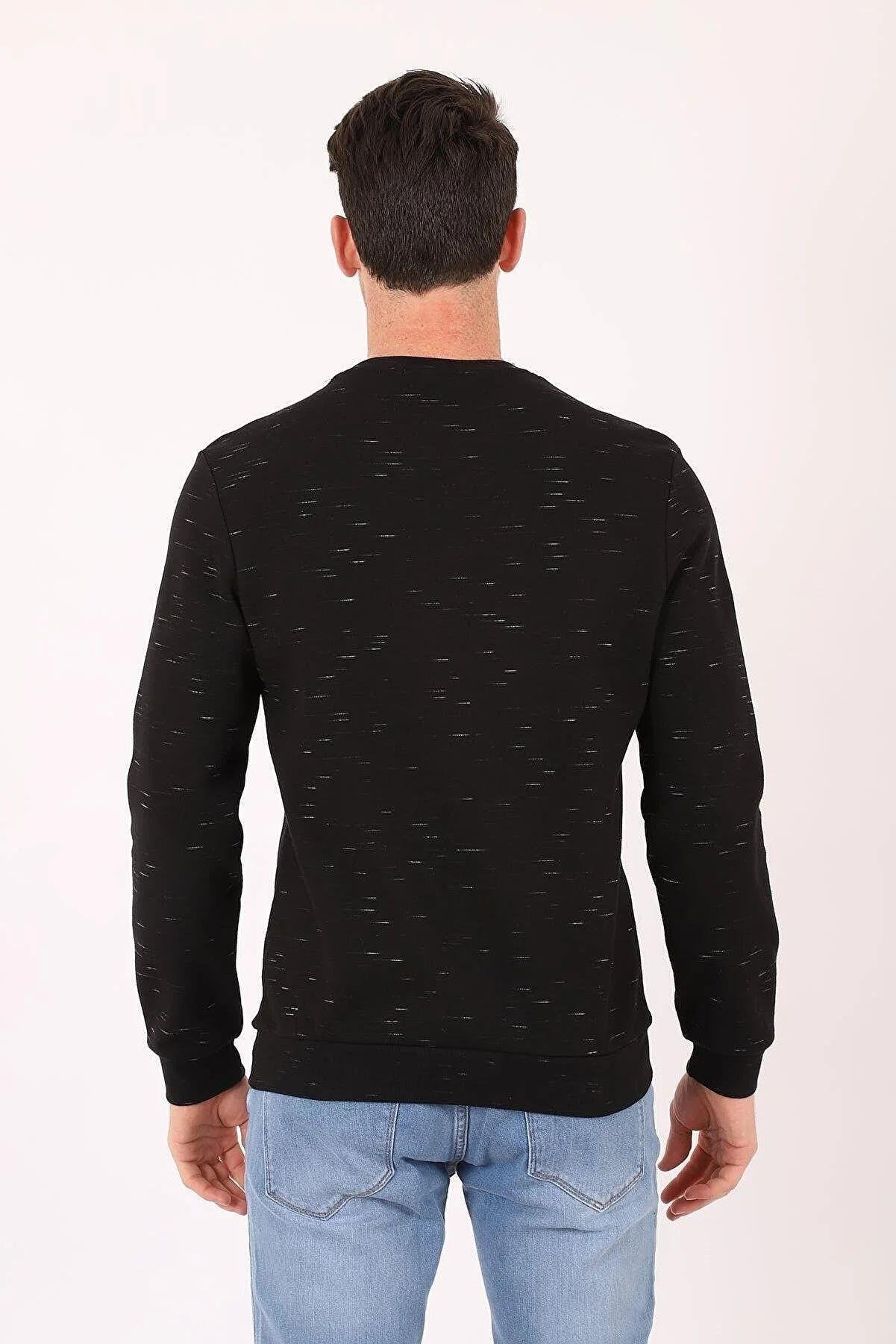 Erkek Bisiklet Yaka Baskılı Sweat