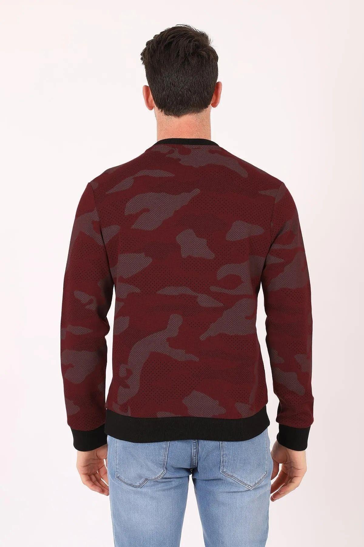 Erkek Bisiklet Yaka Baskılı Sweat