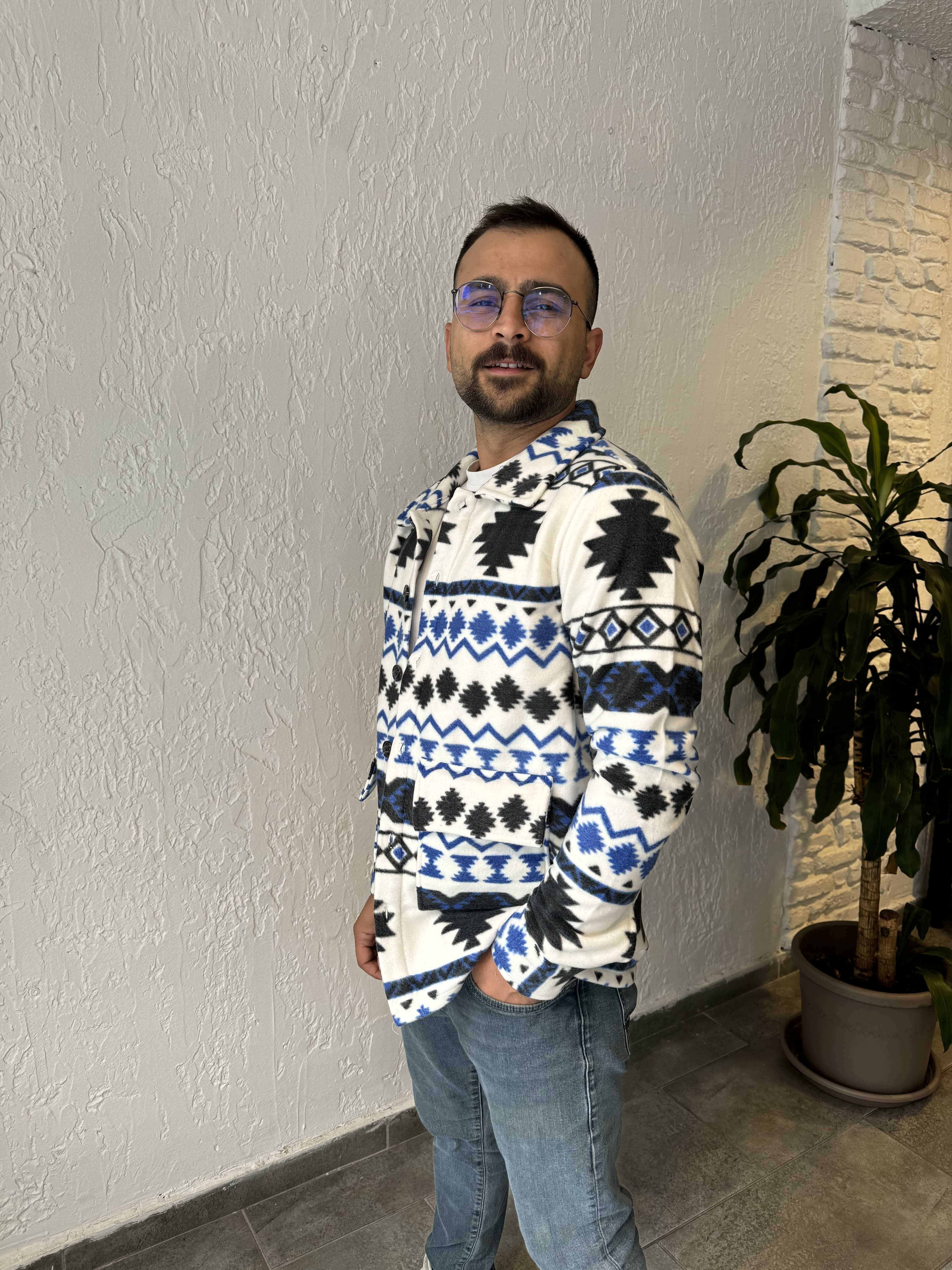 Erkek Etnik Desen Ceket