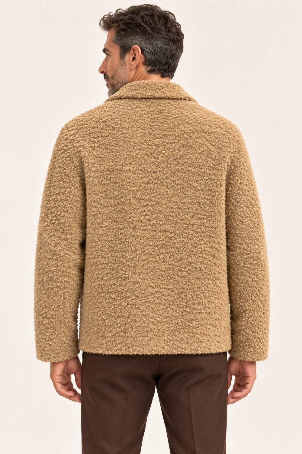 Figo Erkek Buklet Dokulu Gömlek Yaka Düğmeli Triko Ceket