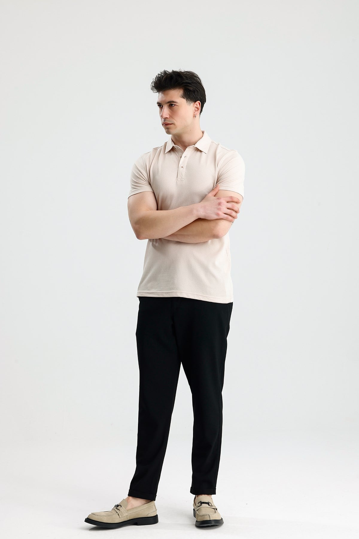 FİGO Erkek Polo Yaka Basic Tişört