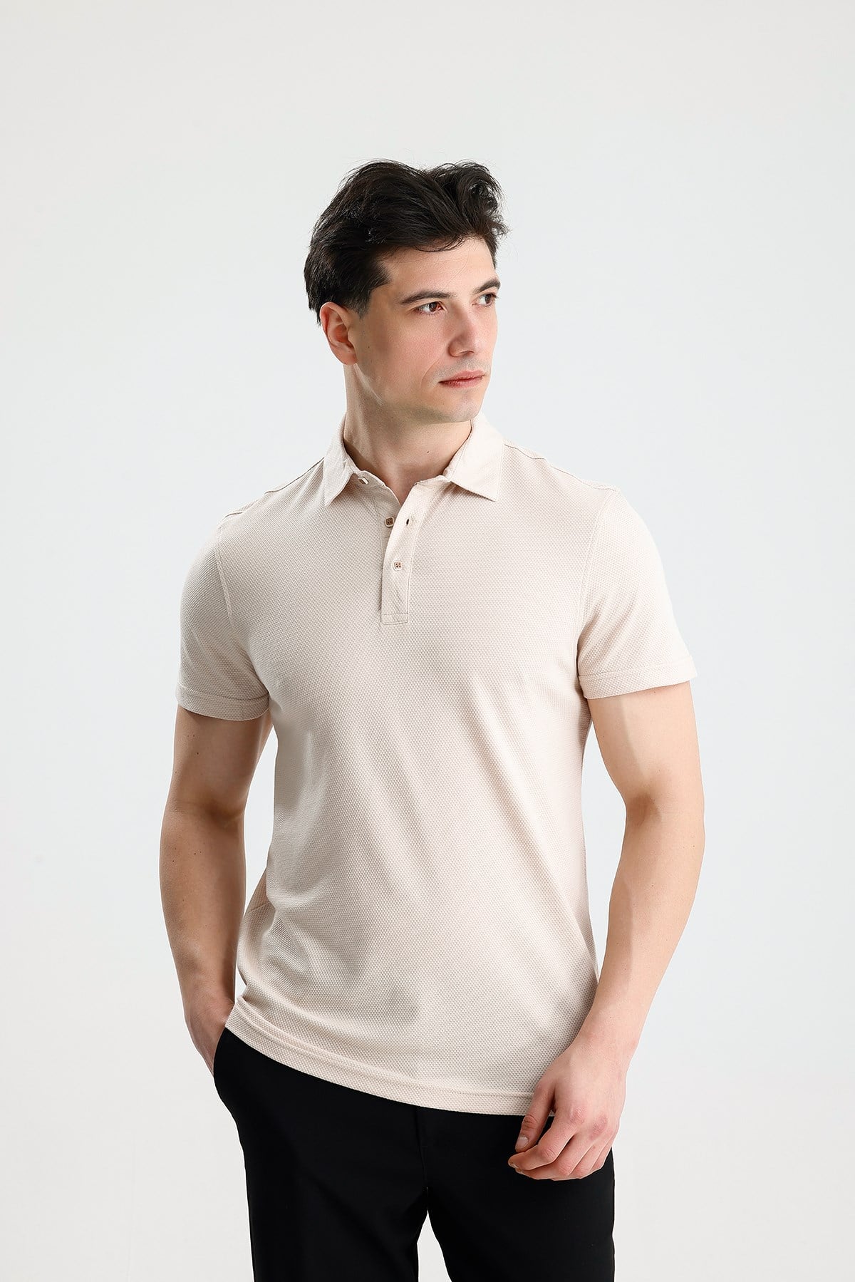 FİGO Erkek Polo Yaka Basic Tişört