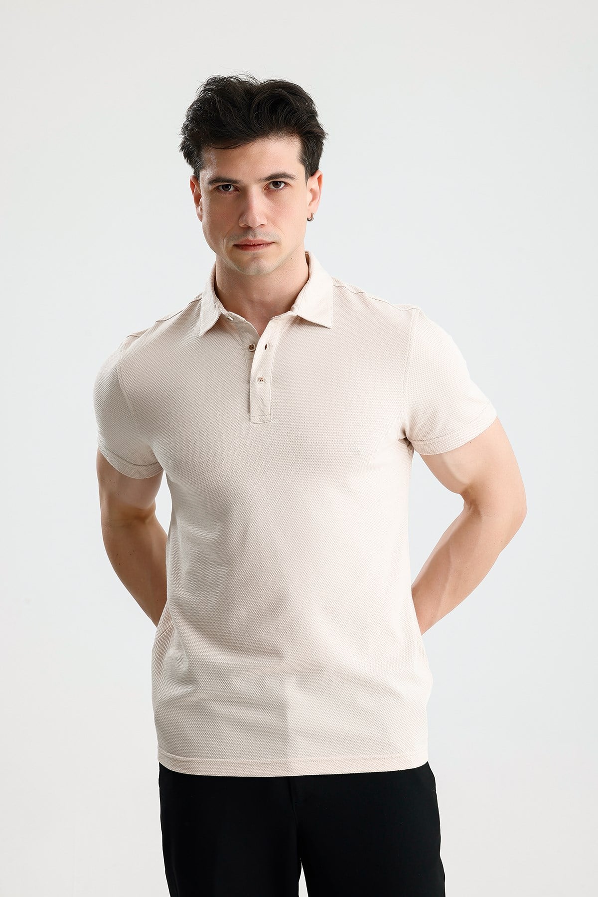 FİGO Erkek Polo Yaka Basic Tişört