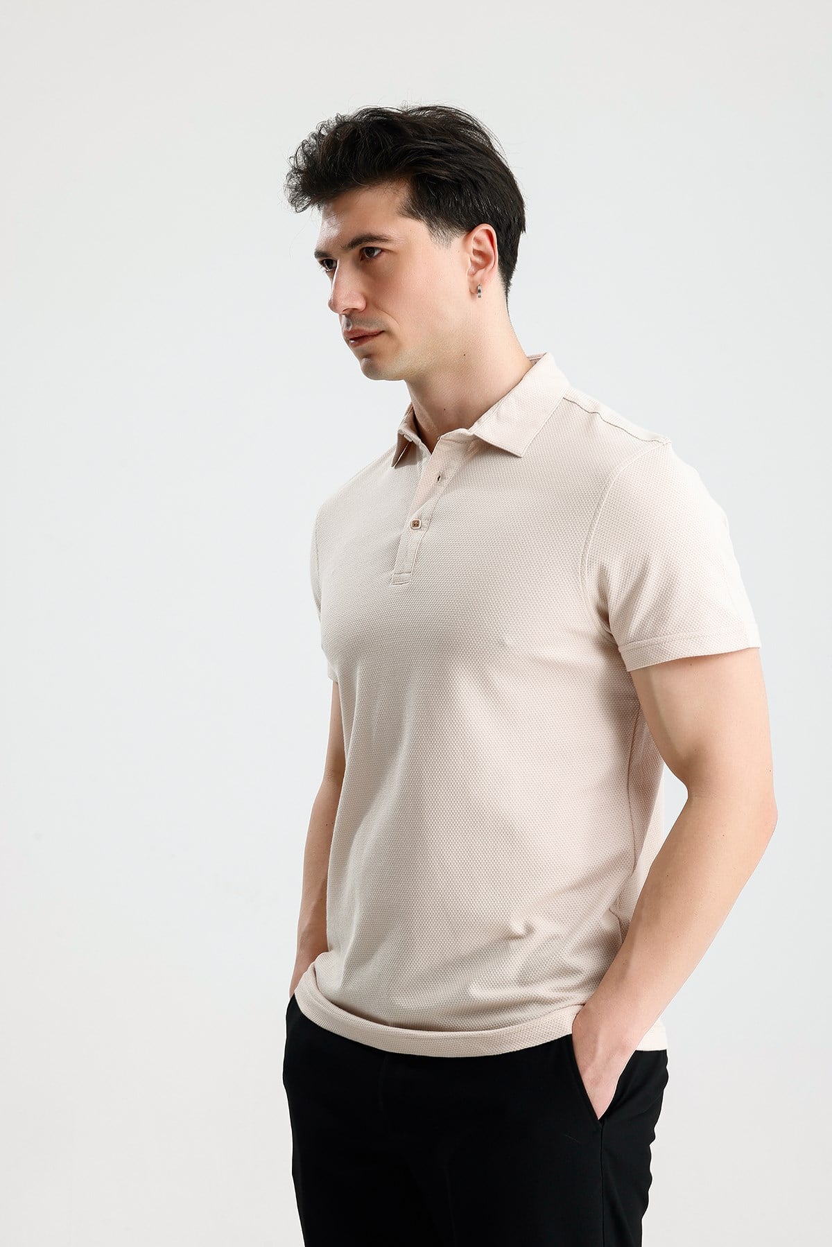 FİGO Erkek Polo Yaka Basic Tişört