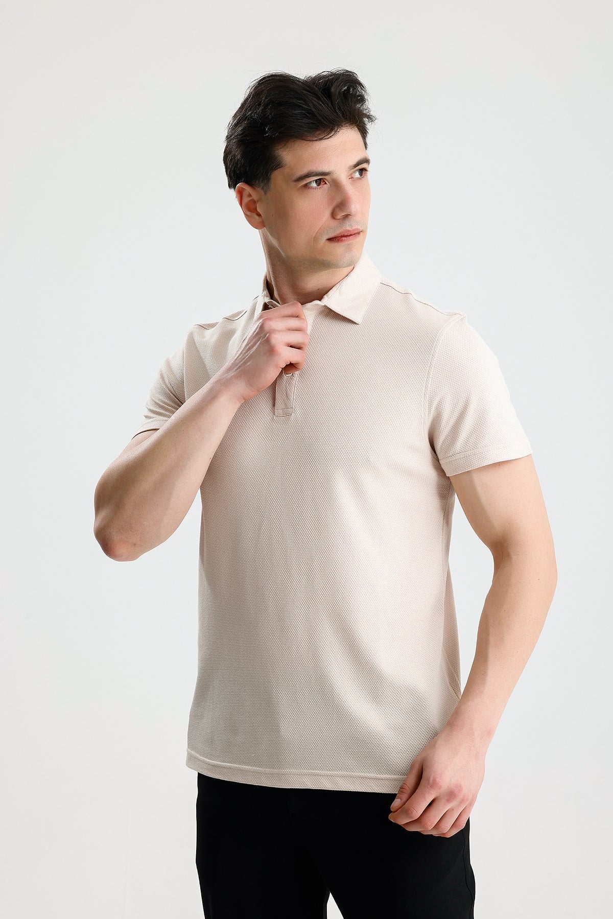 FİGO Erkek Polo Yaka Basic Tişört