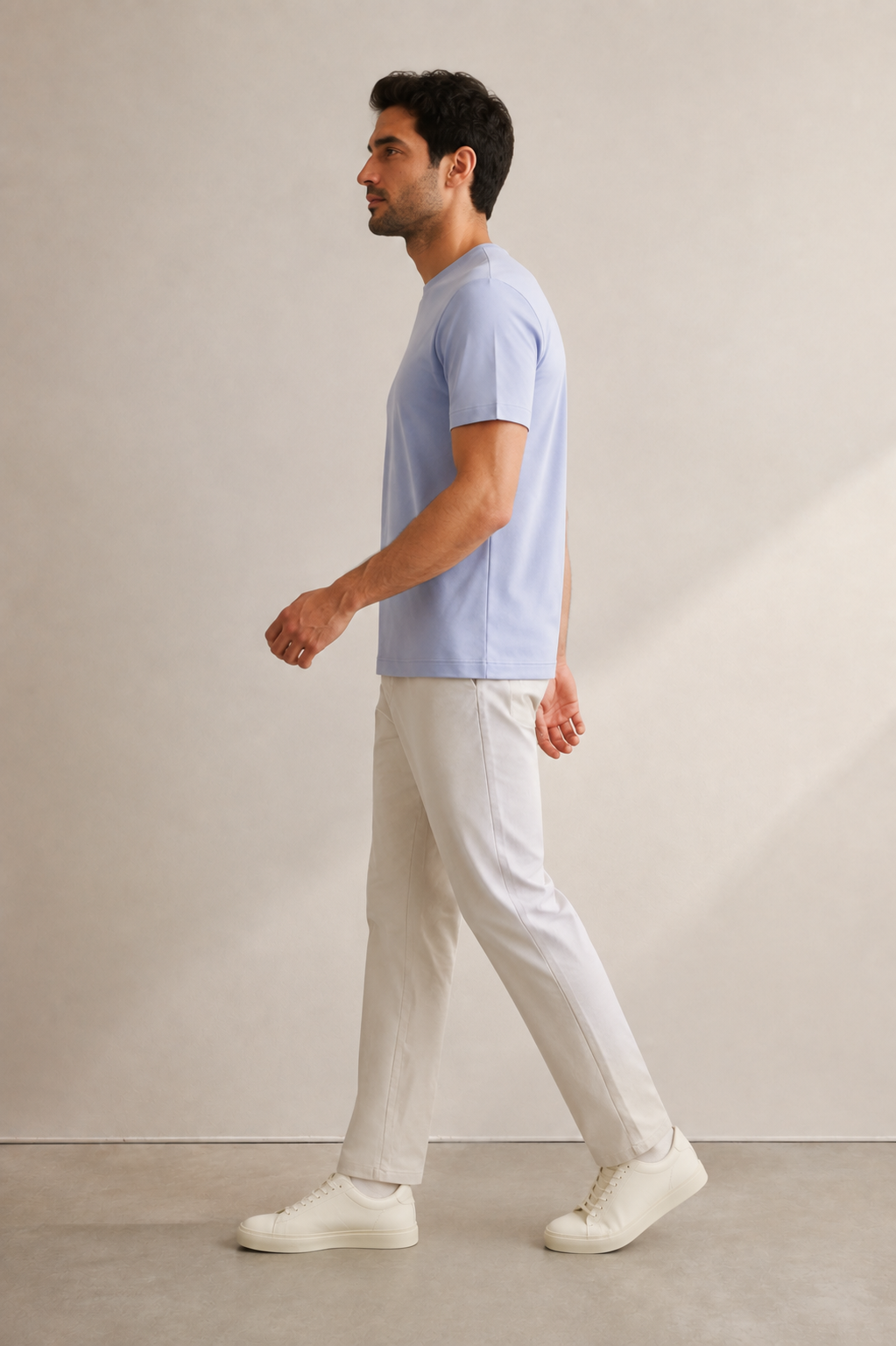 FİGO Erkek Regular Fit Bisiklet Yaka Yan Yırtmaçlı Basic T-Shırt