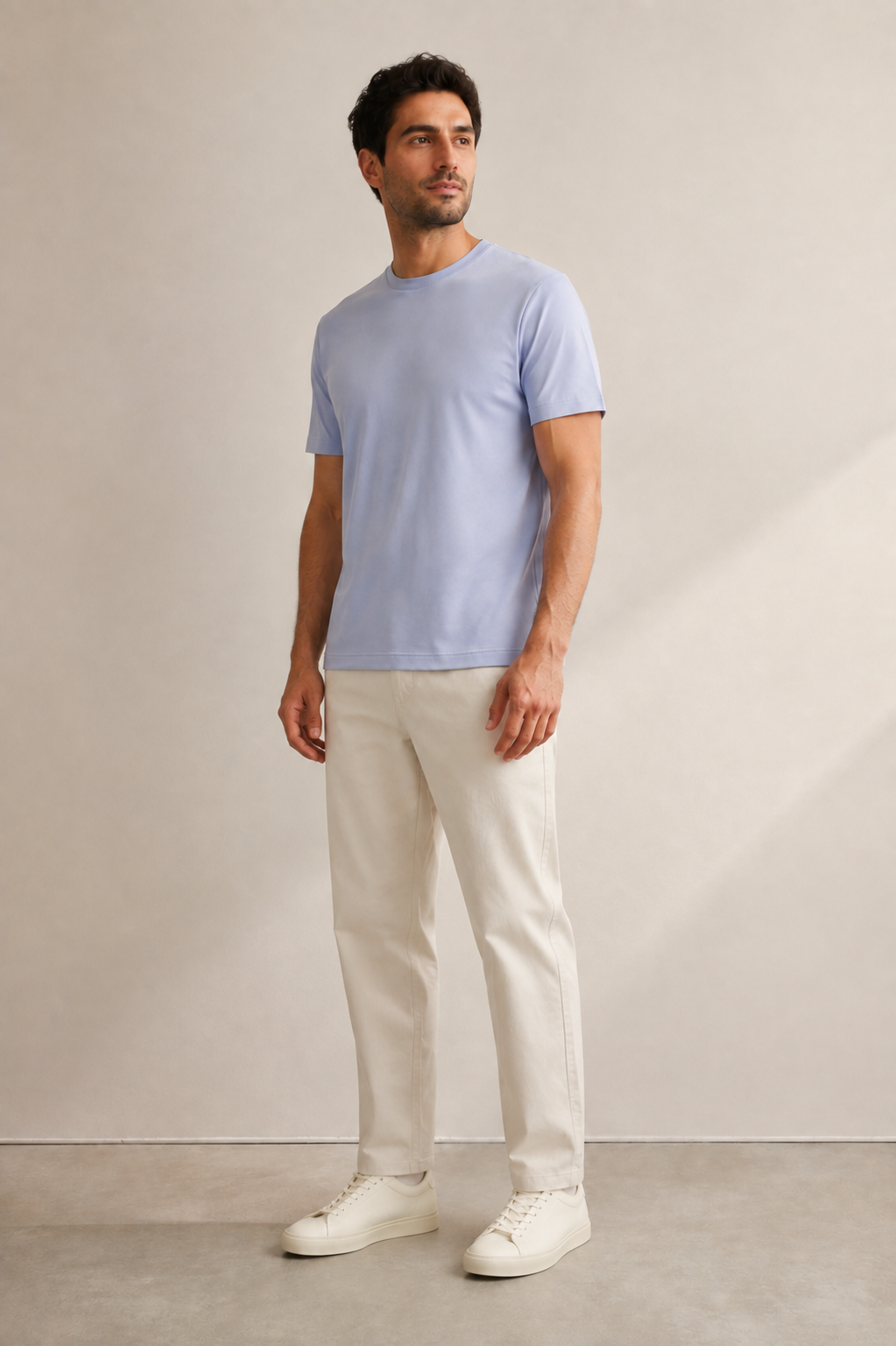 FİGO Erkek Regular Fit Bisiklet Yaka Yan Yırtmaçlı Basic T-Shırt