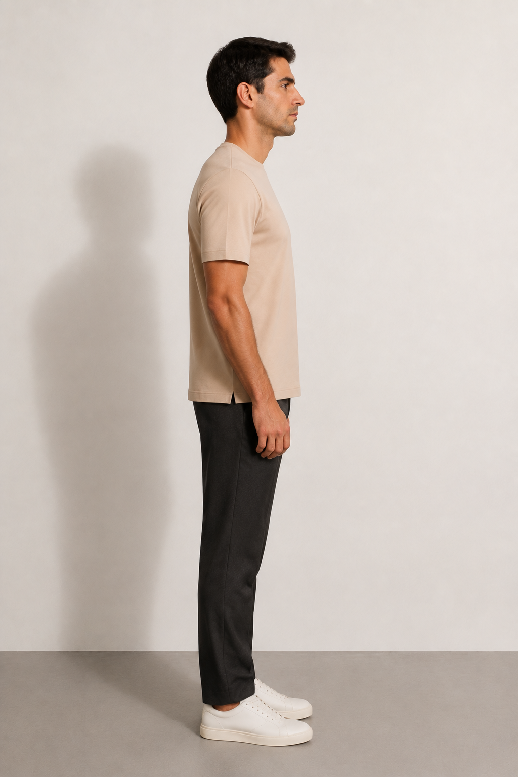 FİGO Erkek Regular Fit Bisiklet Yaka Yan Yırtmaçlı Basic T-Shırt