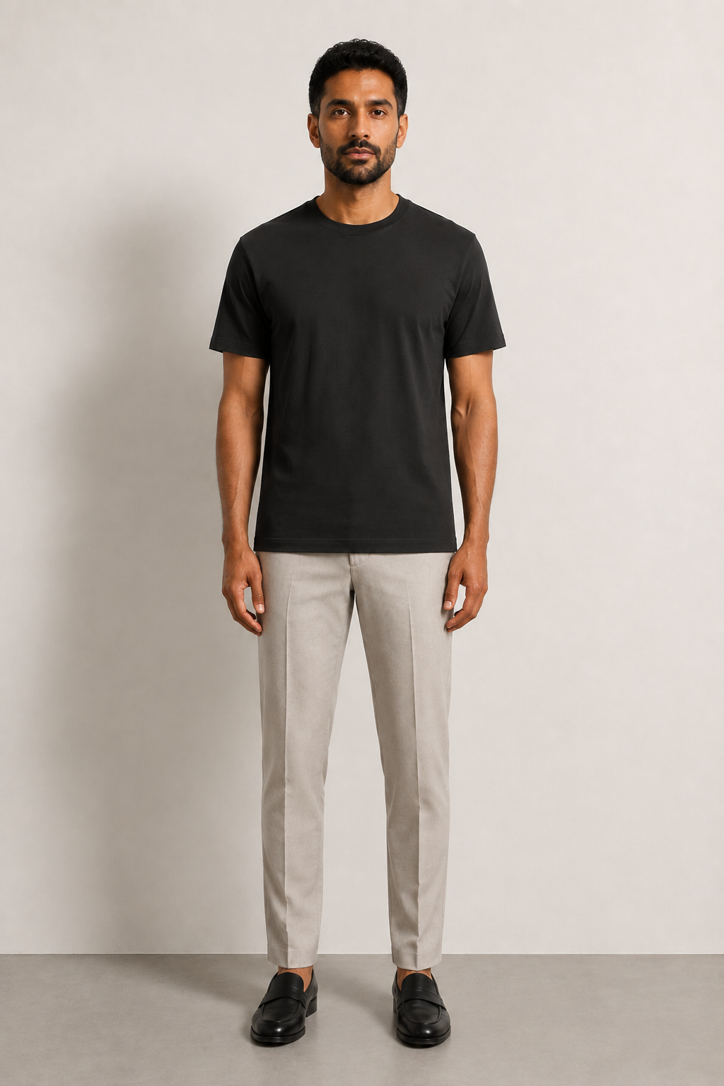FİGO Erkek Regular Fit Bisiklet Yaka Yan Yırtmaçlı Basic T-Shırt