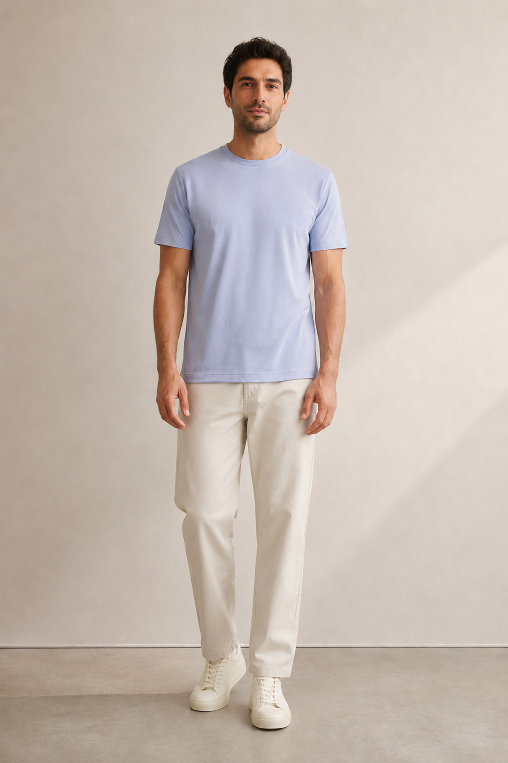FİGO Erkek Regular Fit Bisiklet Yaka Yan Yırtmaçlı Basic T-Shırt