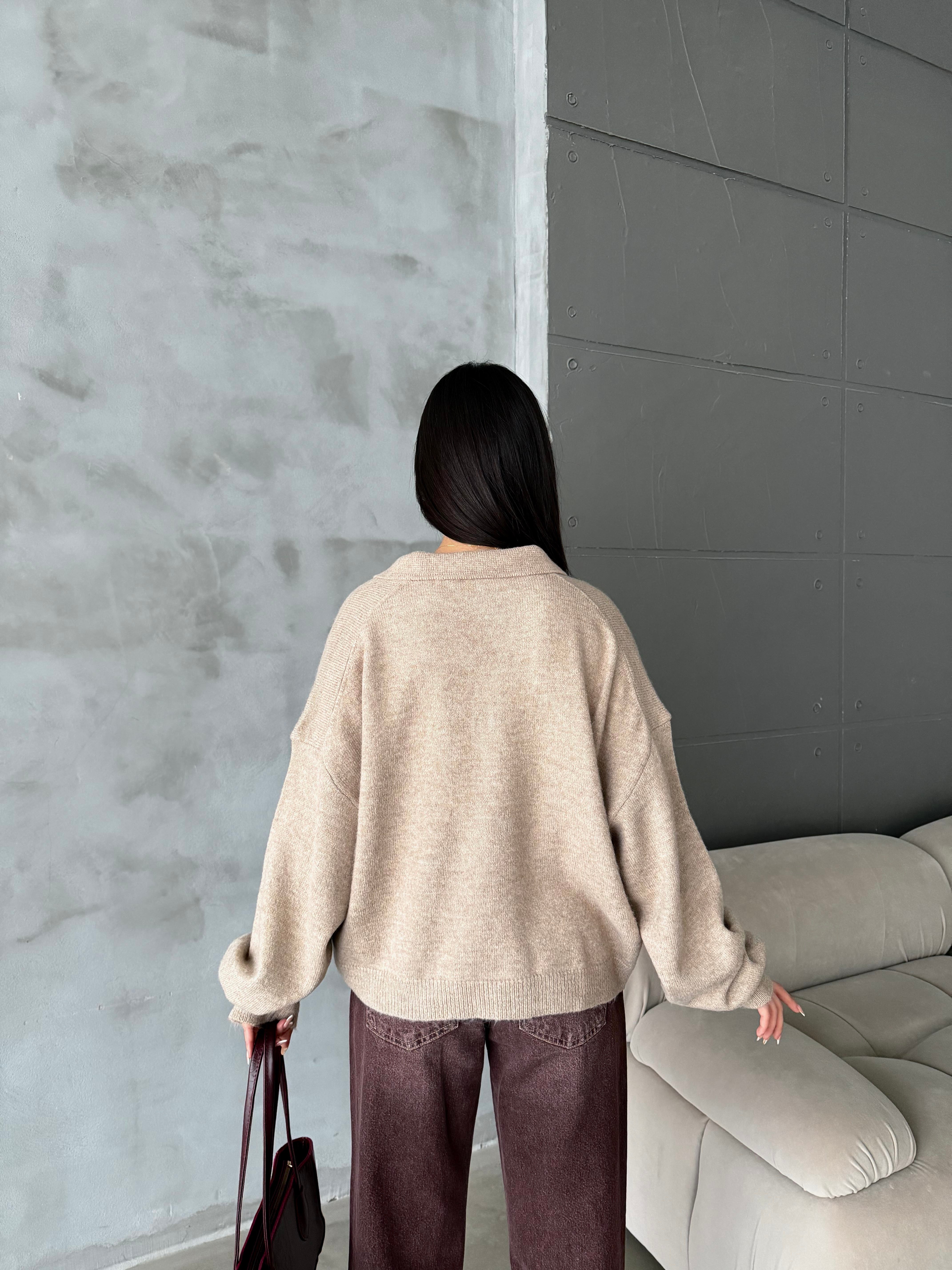 Polo Yaka Oversize Kadın Triko