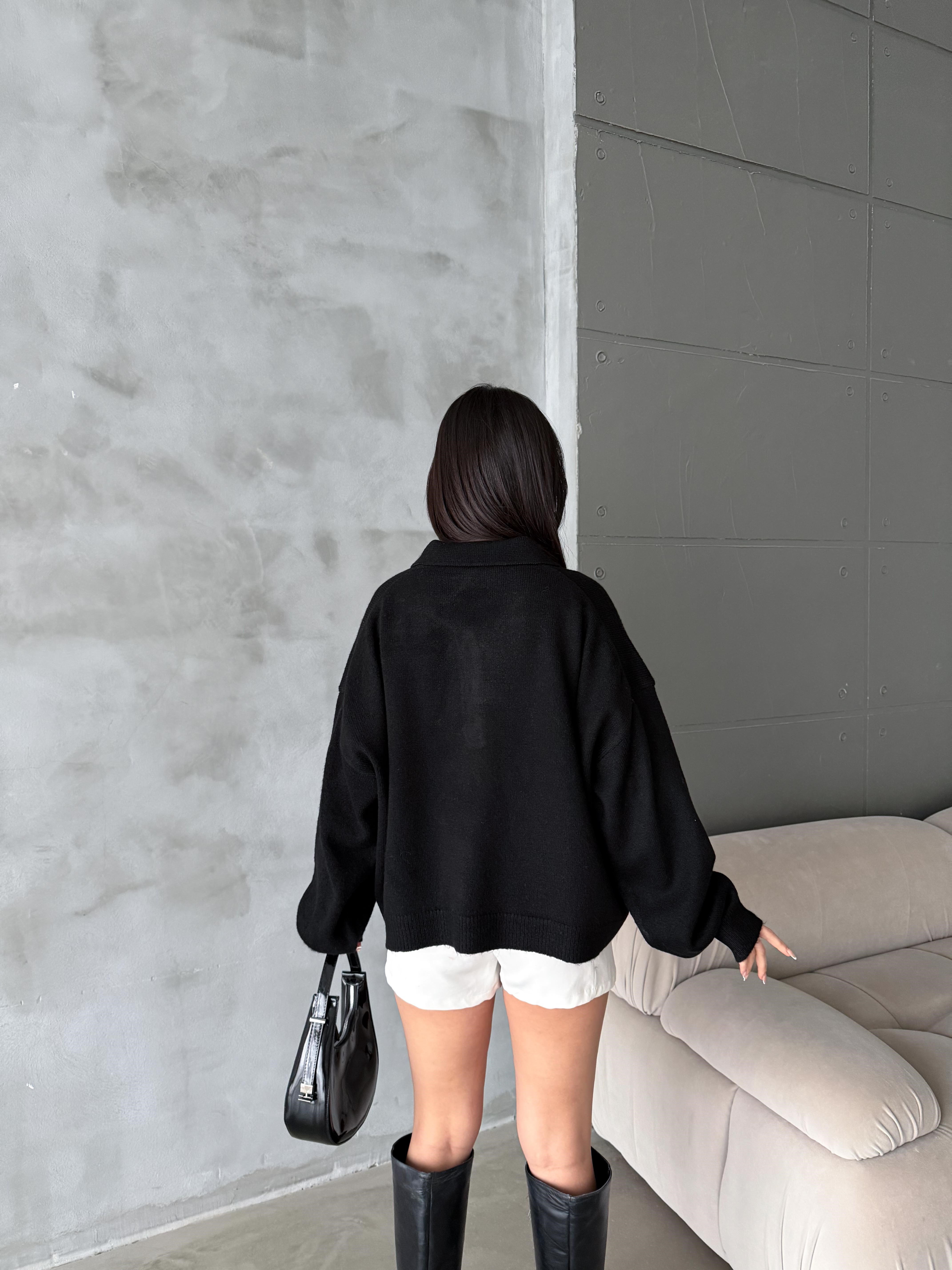 Polo Yaka Oversize Kadın Triko