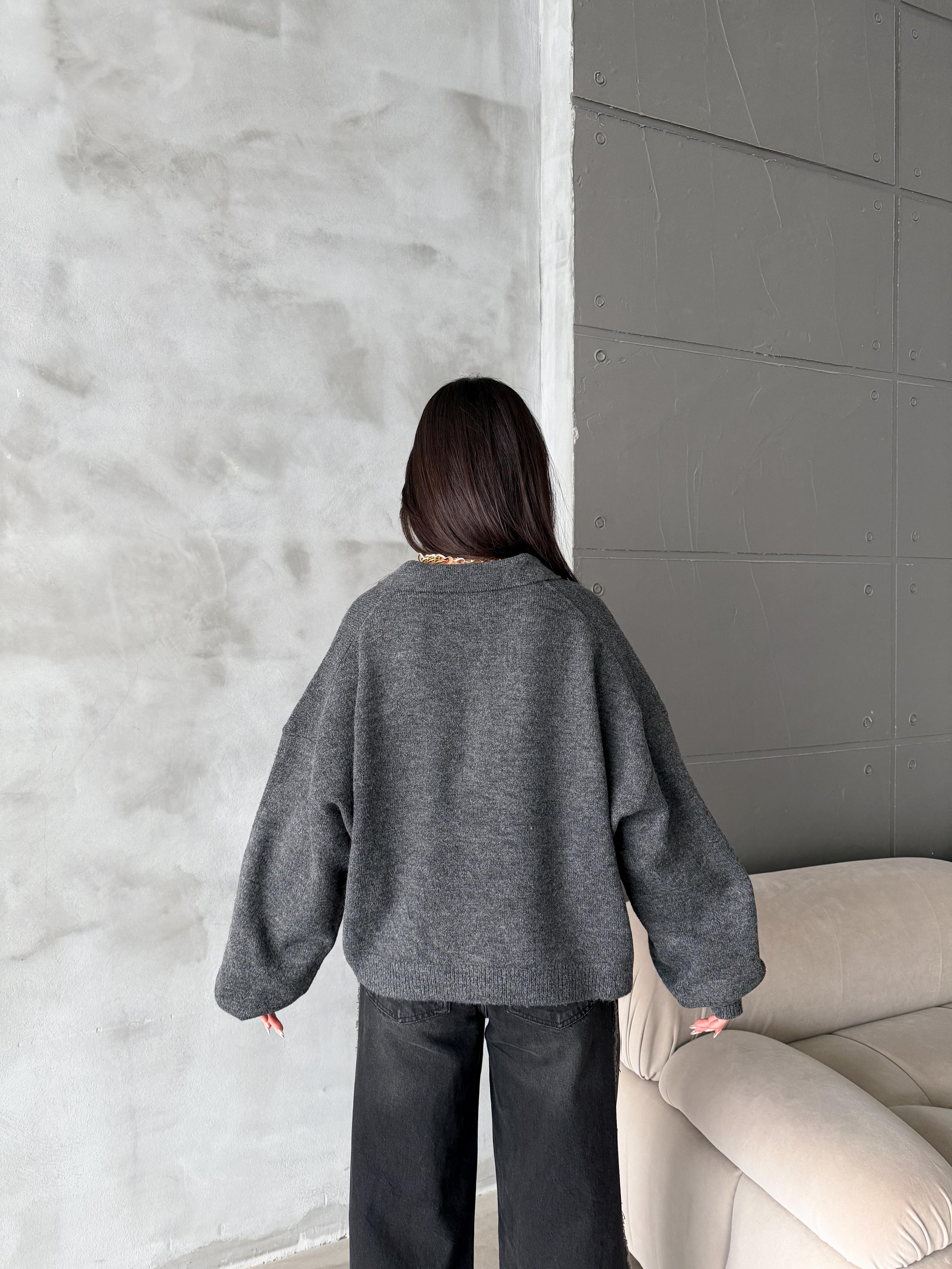 Polo Yaka Oversize Kadın Triko