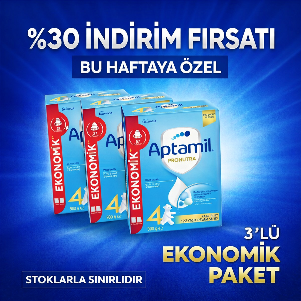 Aptamil 4 Çocuk Devam Sütü 900 gr 3 Adet