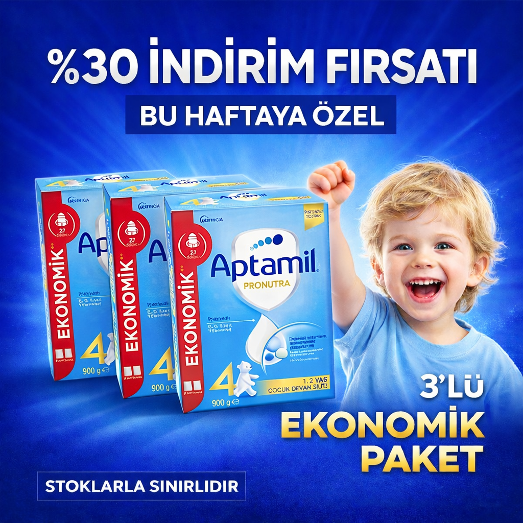 Aptamil 4 Çocuk Devam Sütü 900 gr 3 Adet