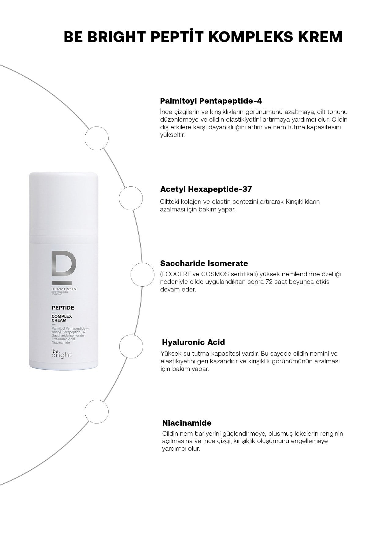 Dermoskin Be Bright Peptit Kompleks Krem 33 ml Nemlendirici Krem