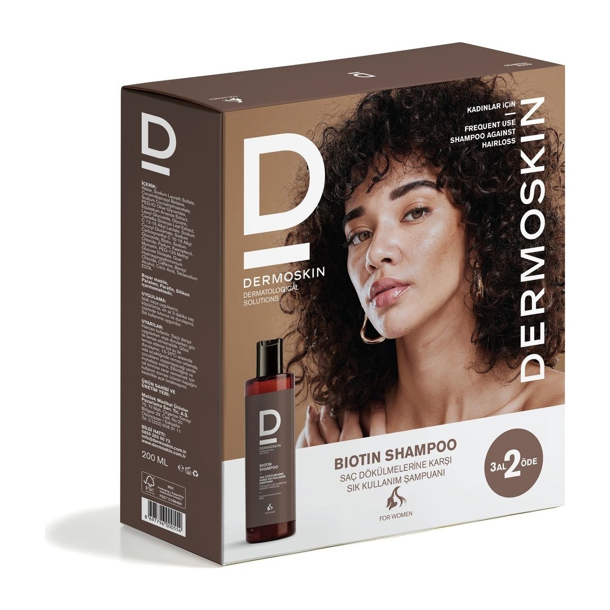 Dermoskin Biotin Şampuan Saç Dökülmesine Karşı Kadın 200 ml - 3 Al 2 Öde