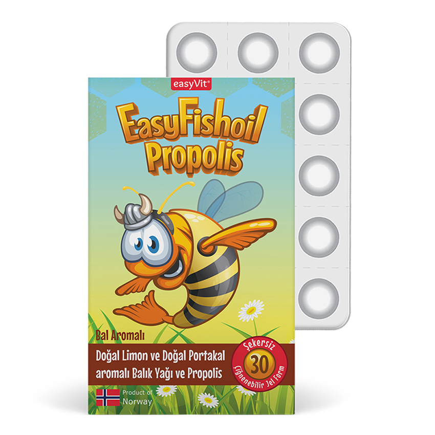 Easy Fish Oil Propolis 30 Çiğnenebilir Jel