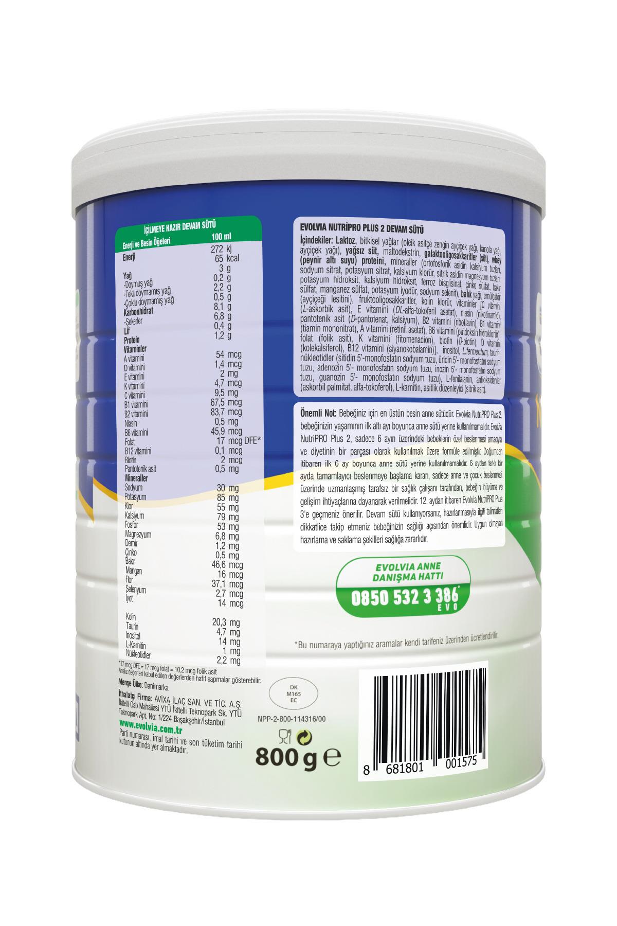 Evolvia NutriPRO Plus 2 800 gr Devam Sütü 6 Adet