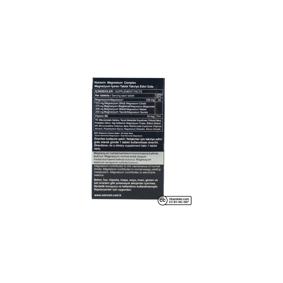 Nutraxin Magnesium Complex Vitamin B6 60 Tablet