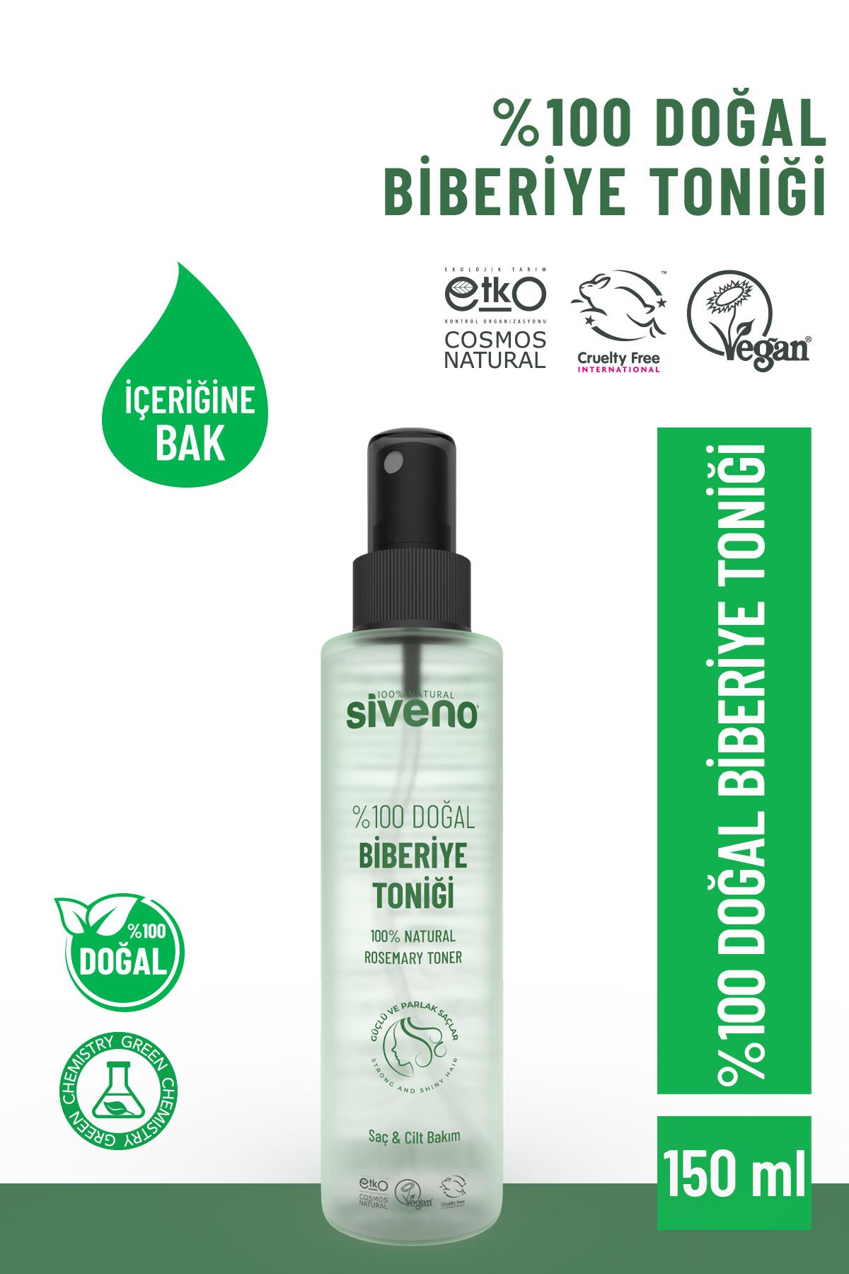 Siveno %100 Doğal Biberiye Suyu Saç Dökülmesi Karşıtı ve Hızlı Saç Uzatma Etkili Saç Toniği 150 ml