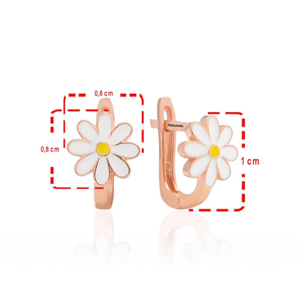 Minimalist Mineli Klipsli Papatya Küpe Rose