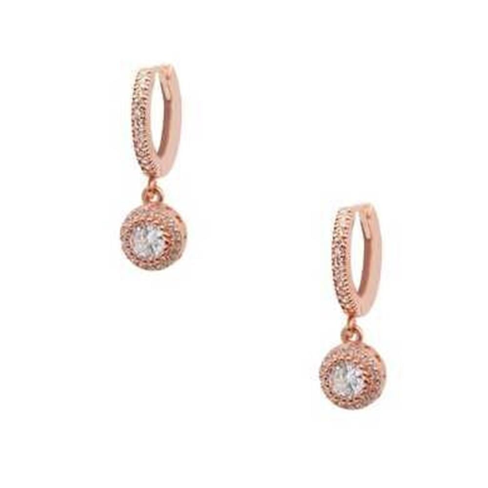 Oval Kesim Beyaz Taşlı Sallantı 925 Ayar Gümüş Küpe