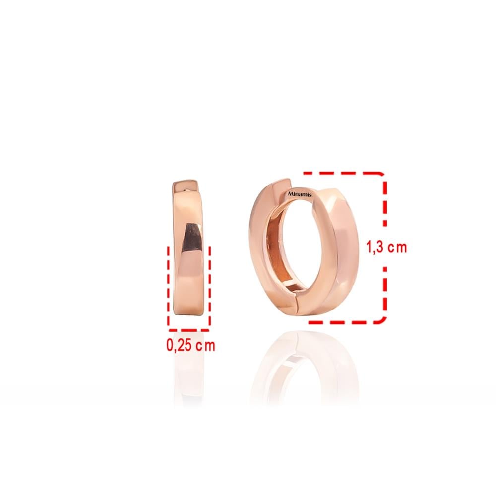 Rose Gold Kaplama Köşeli Halka Küpe Rose