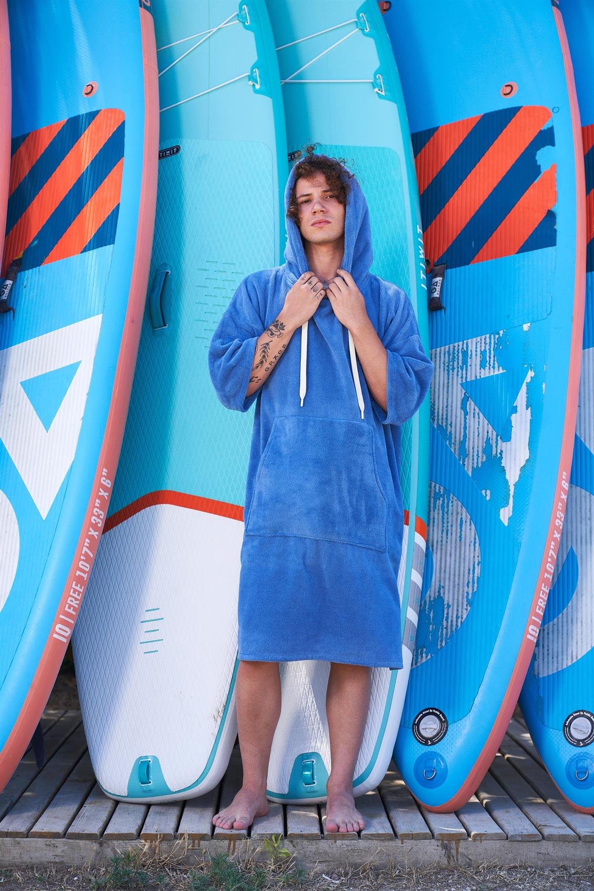 Man Blue Surf Poncho
