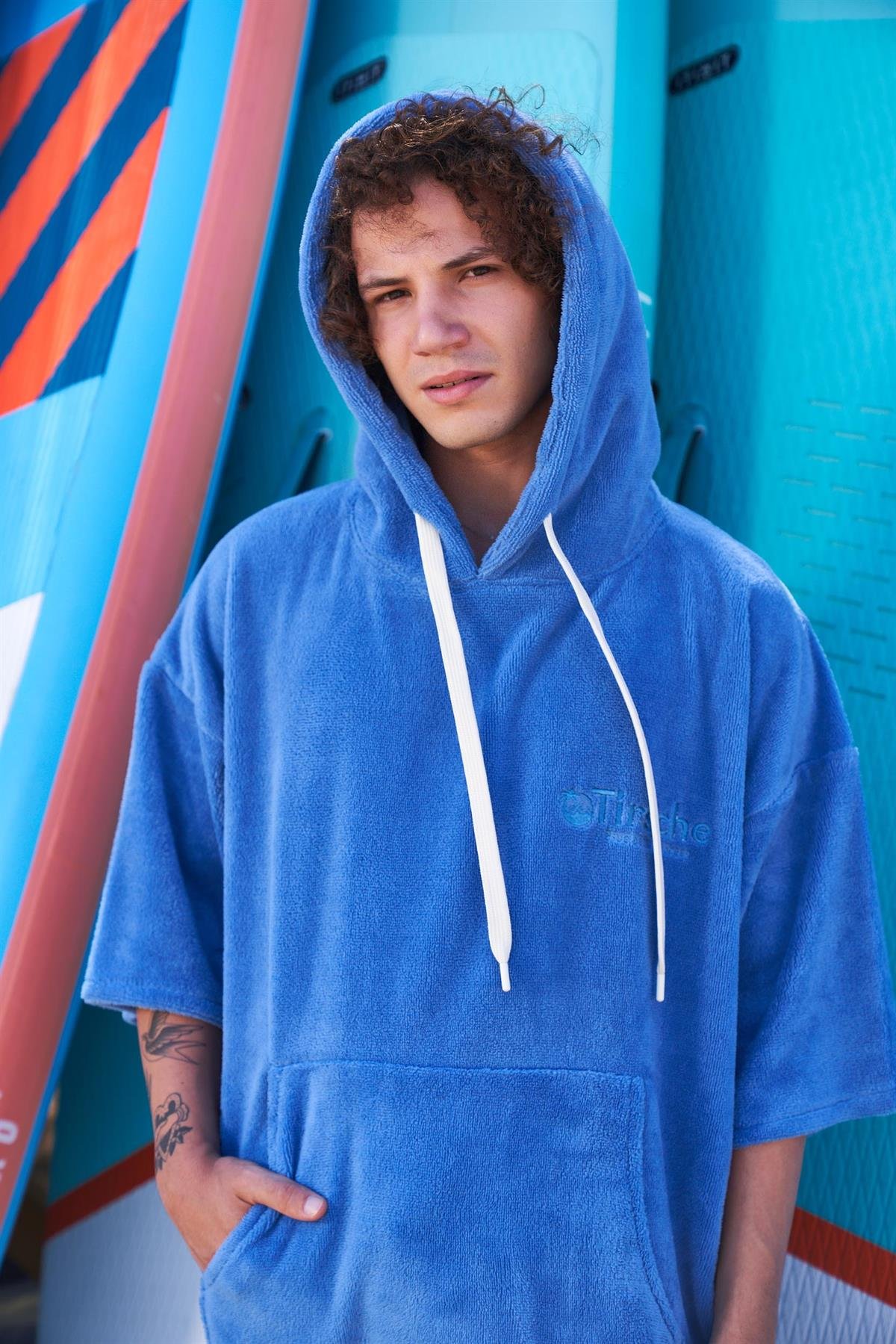 Man Blue Surf Poncho